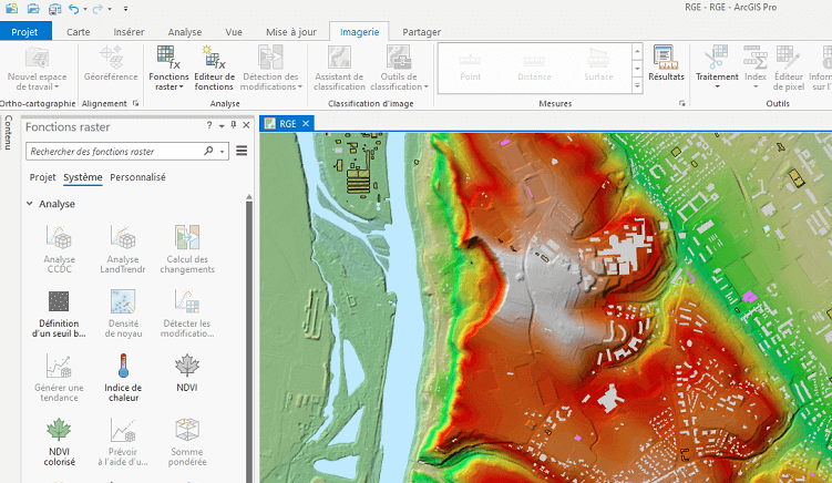 Screenshot of ArcGIS Pro interface with map view