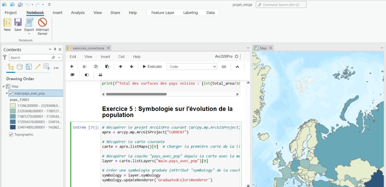 screenshot of a python code window in ArcGIS Pro